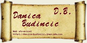 Danica Budinčić vizit kartica